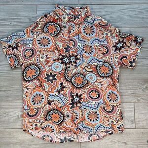Quiksilver Mens Multicolor‎ Geometric Regular Fit Short Sleeve Shirt Size XL